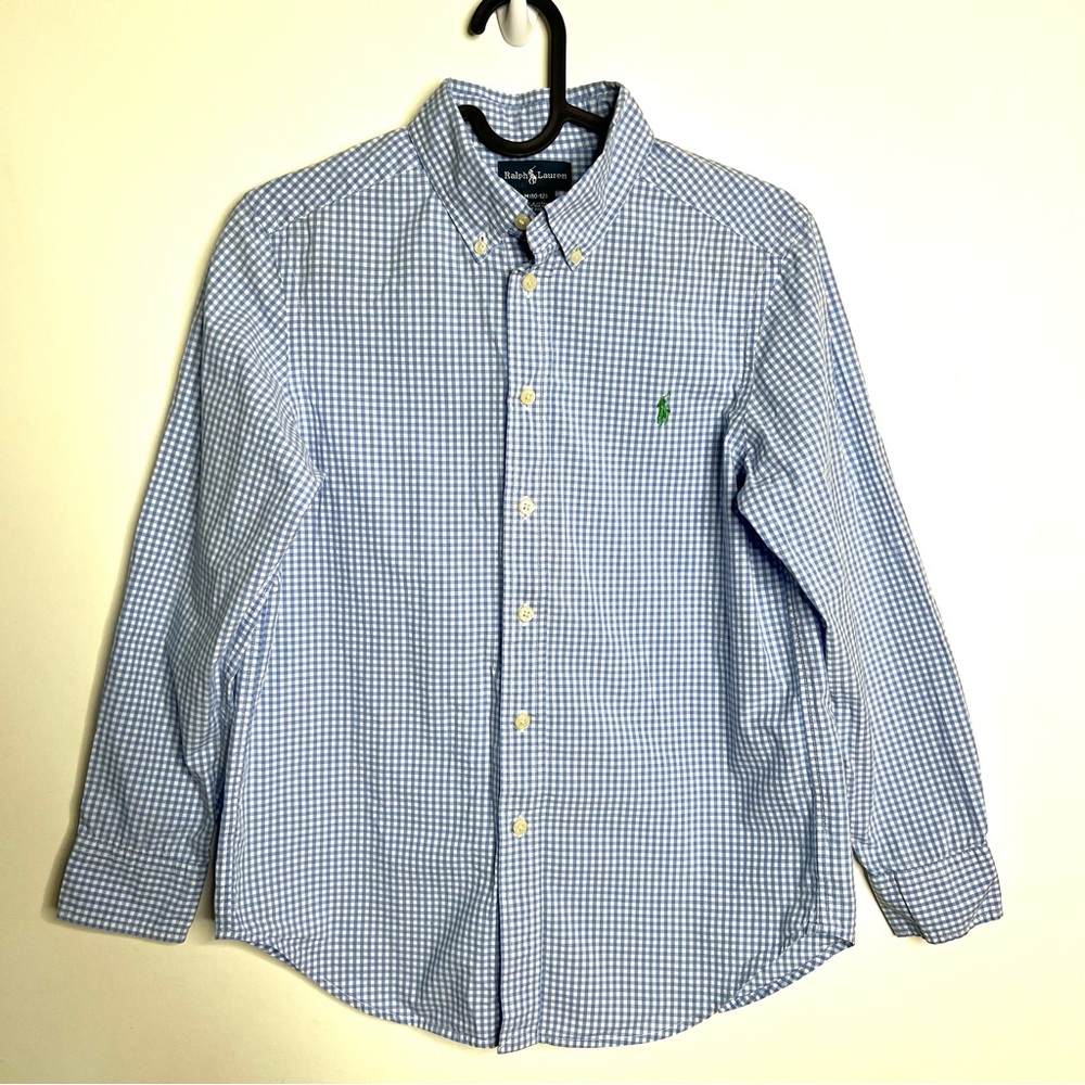 Ralph Lauren Performance Gingham Poplin Button Down Long Sleeve Shirt - Picture 2 of 11
